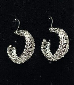 Ross-Simons Italian Sterling Silver Woven Lattice Hoop Earrings - 925 Filigree